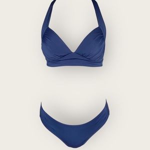 navy retro bikini